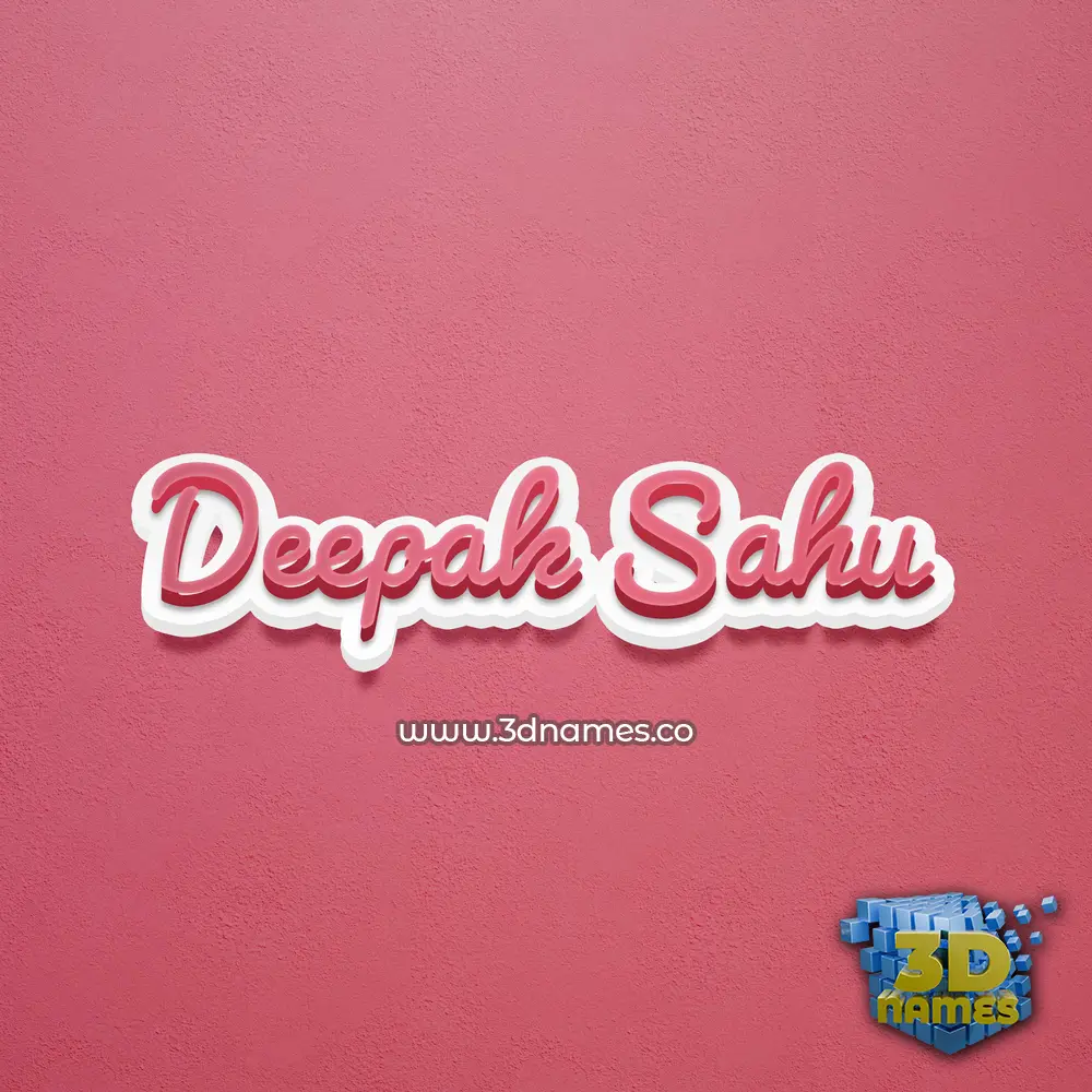 deepak sahu in Red Scribble style - 3D name wallpaper