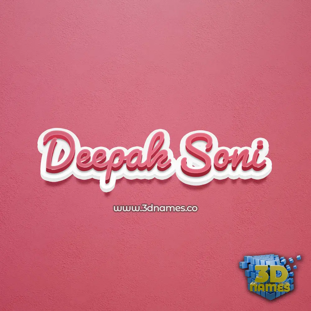 deepak soni in Red Scribble style - 3D name wallpaper