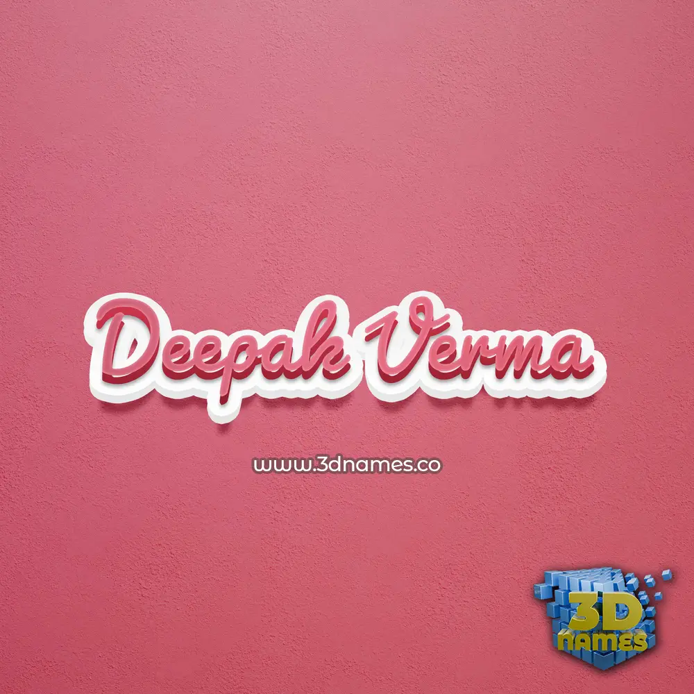 deepak verma in Red Scribble style - 3D name wallpaper