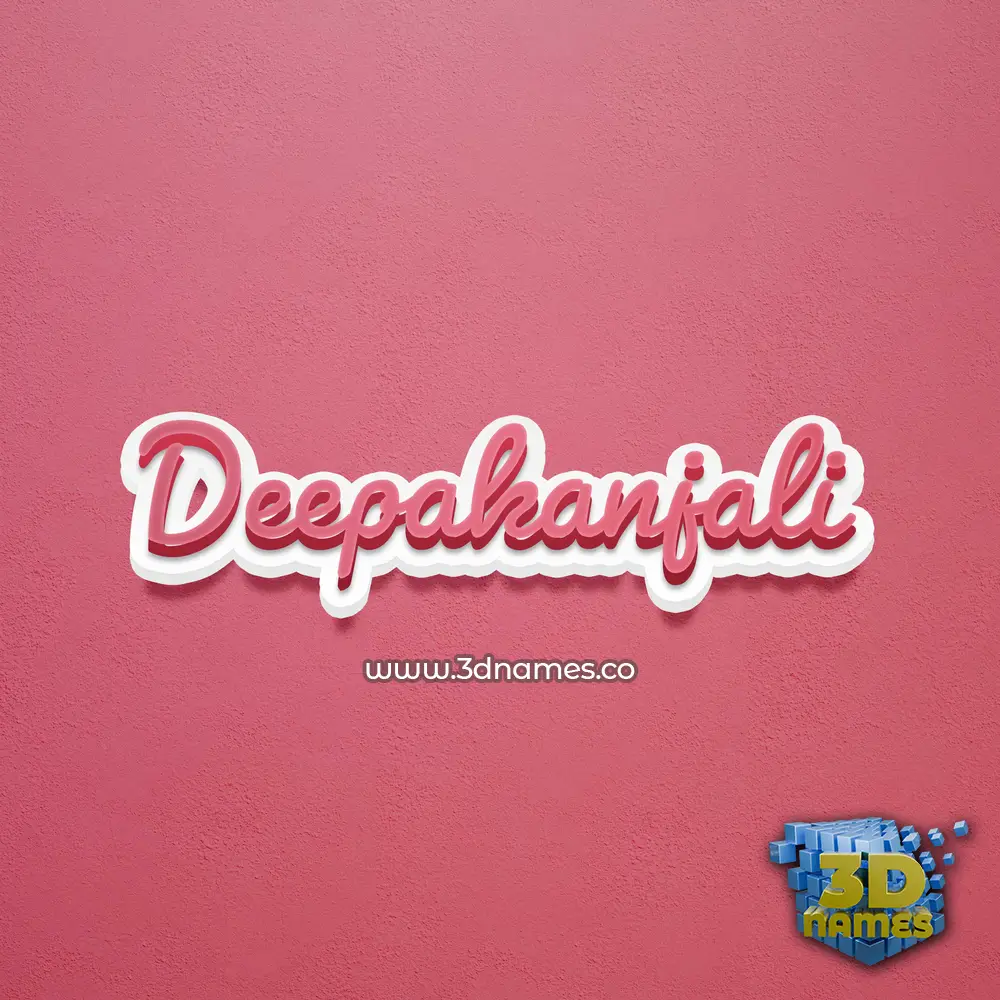 deepakanjali in Red Scribble style - 3D name wallpaper