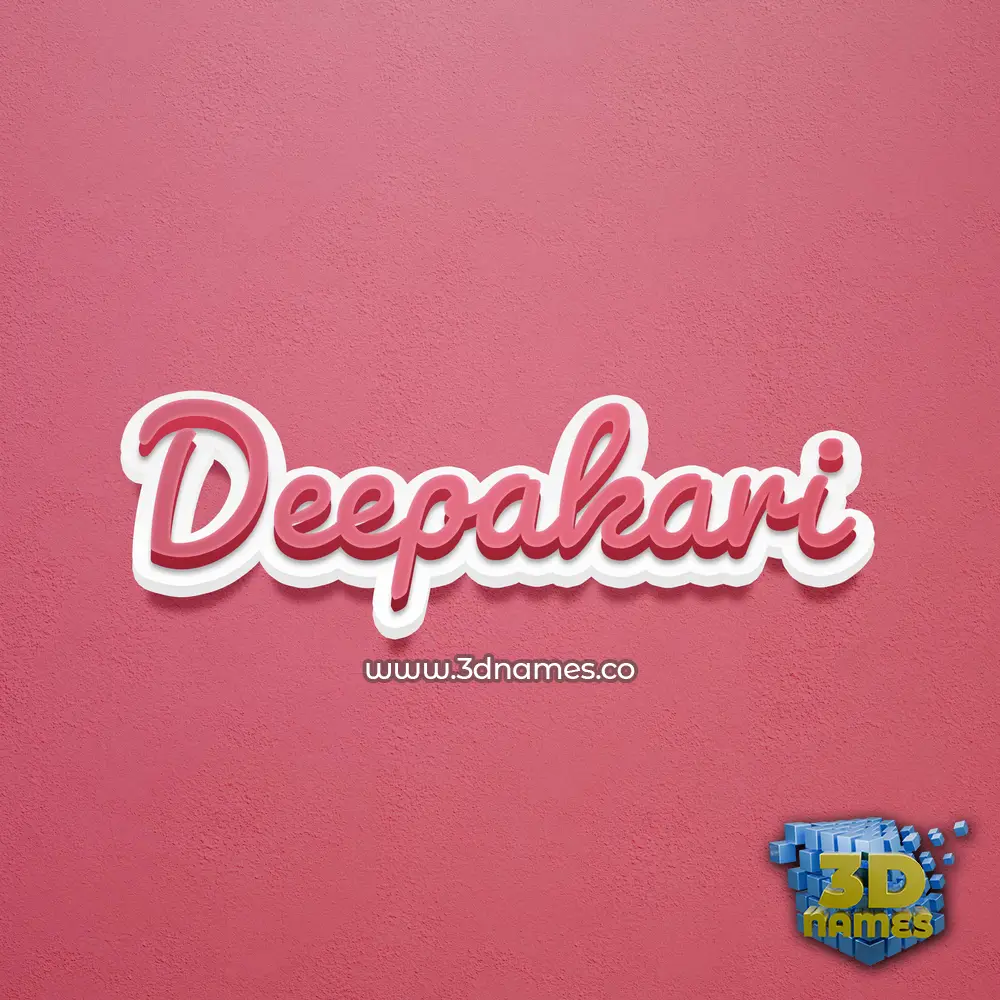 deepakari in Red Scribble style - 3D name wallpaper