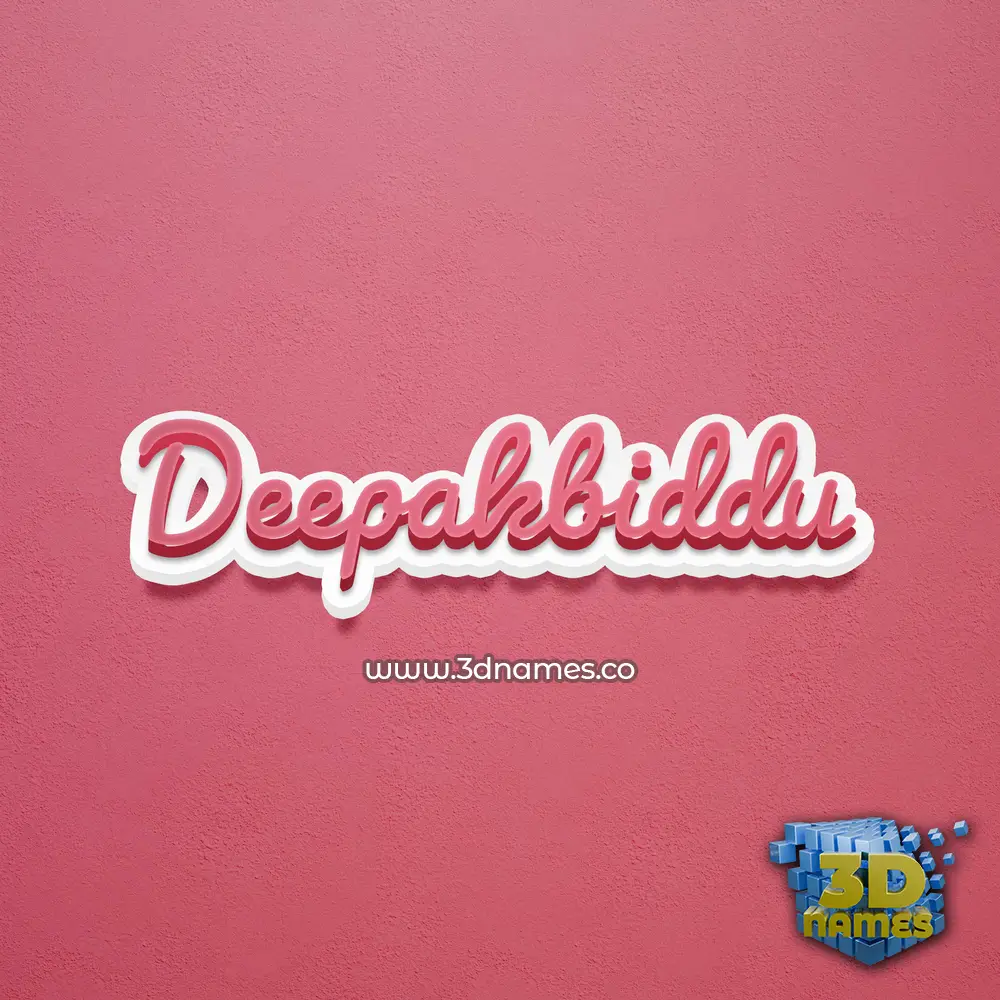 deepakbiddu in Red Scribble style - 3D name wallpaper