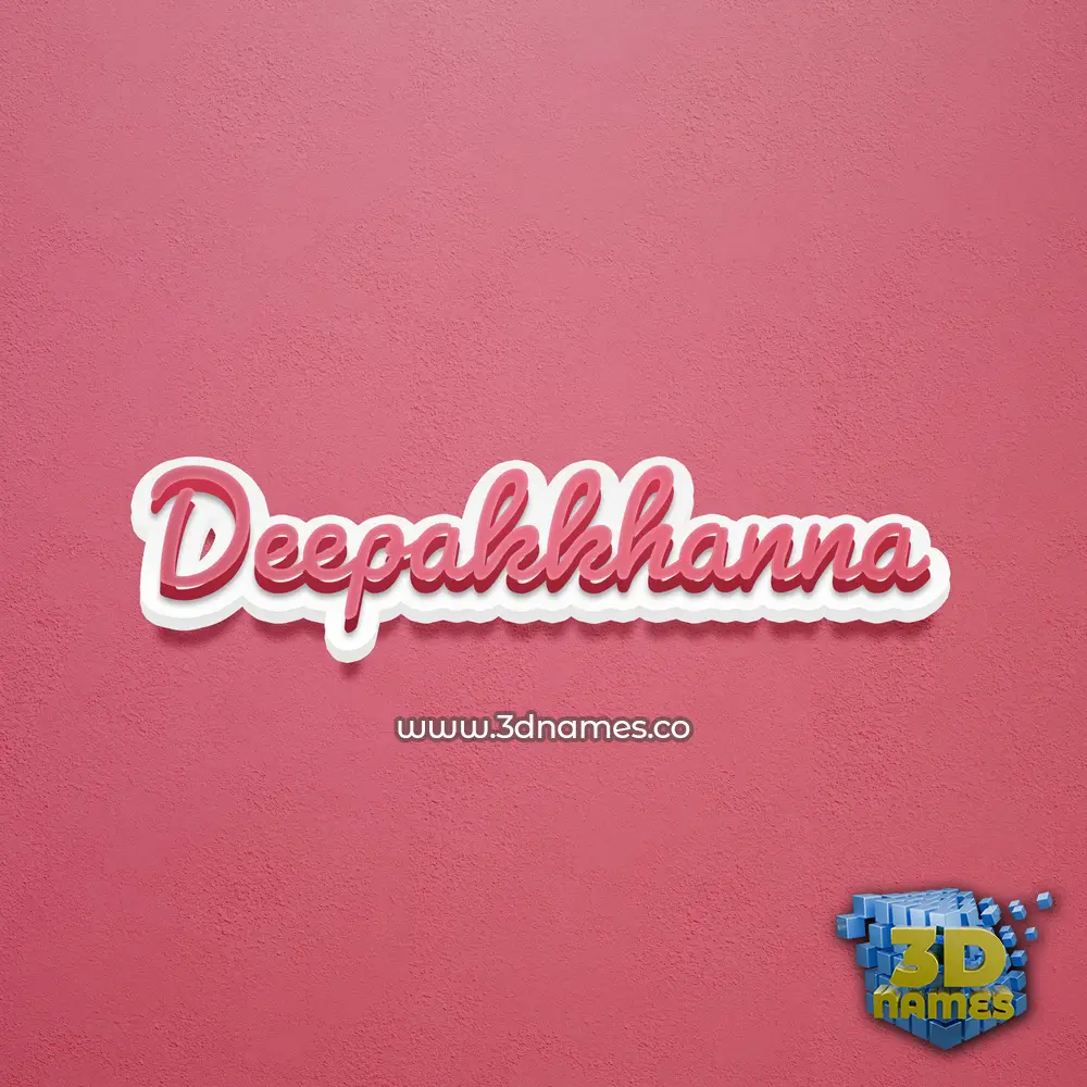 deepakkhanna in Red Scribble style - 3D name wallpaper