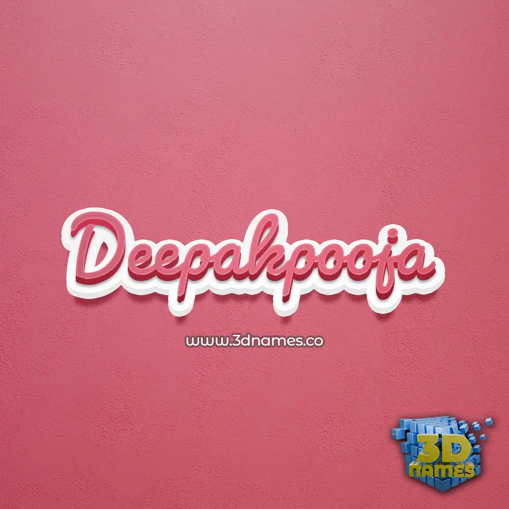 deepakpooja in Red Scribble style - 3D name wallpaper