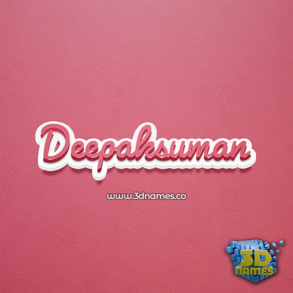 deepaksuman in Red Scribble style - 3D name wallpaper