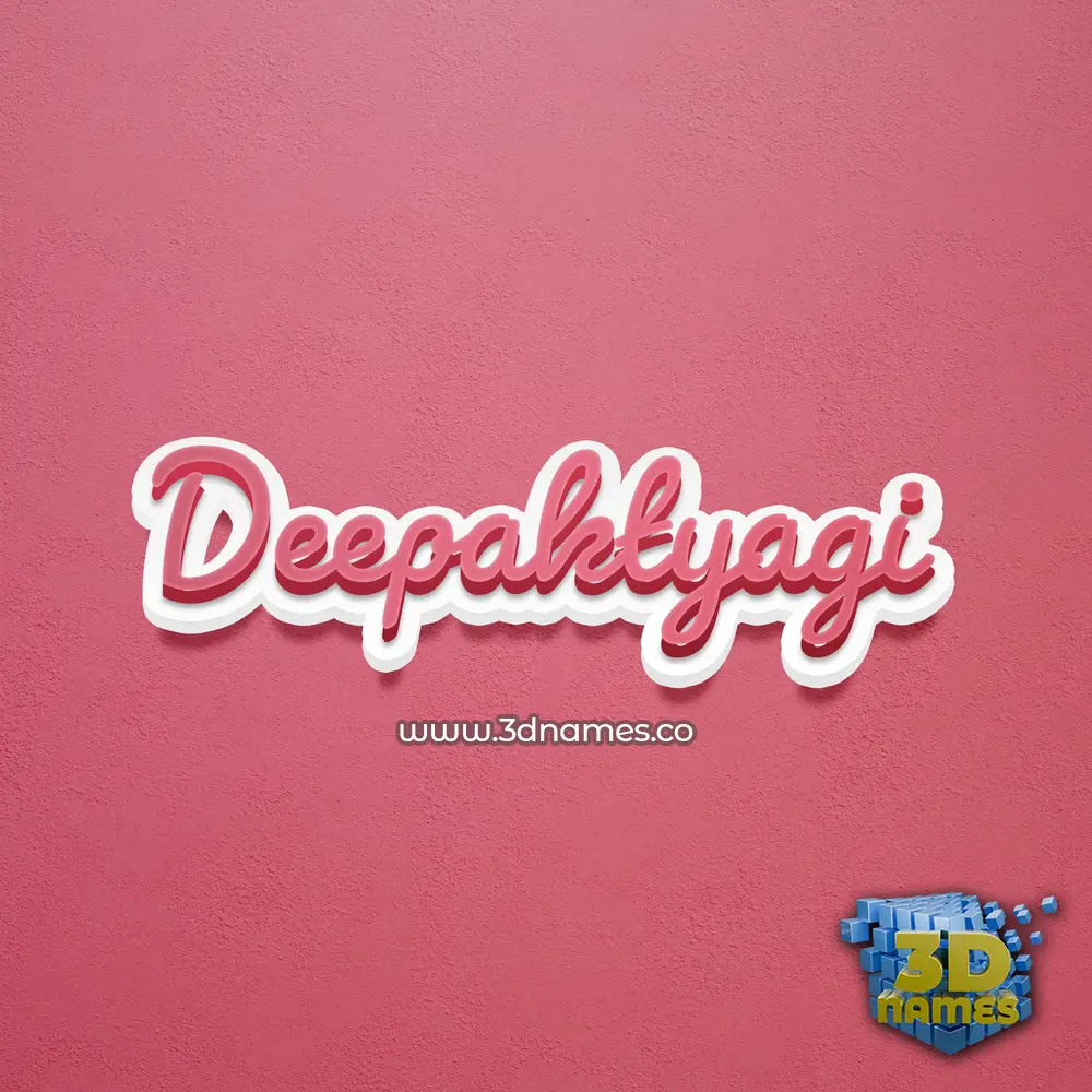 deepaktyagi in Red Scribble style - 3D name wallpaper