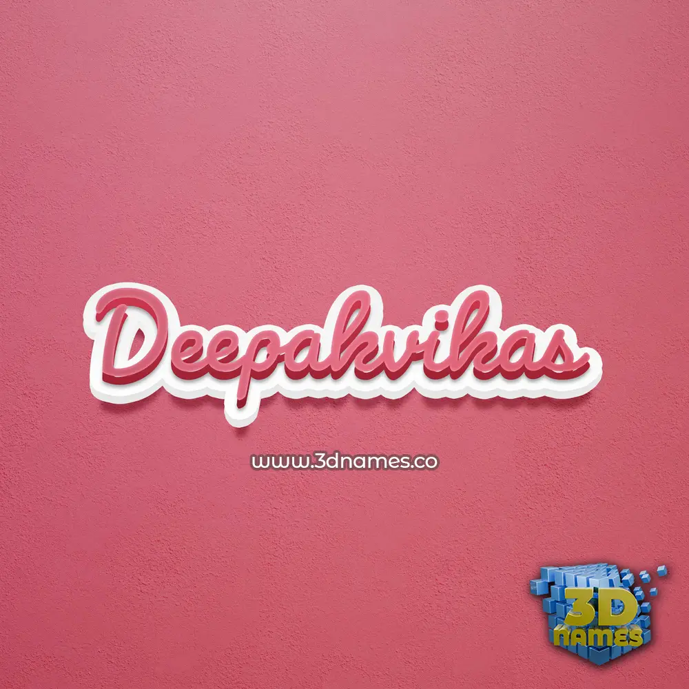 deepakvikas in Red Scribble style - 3D name wallpaper