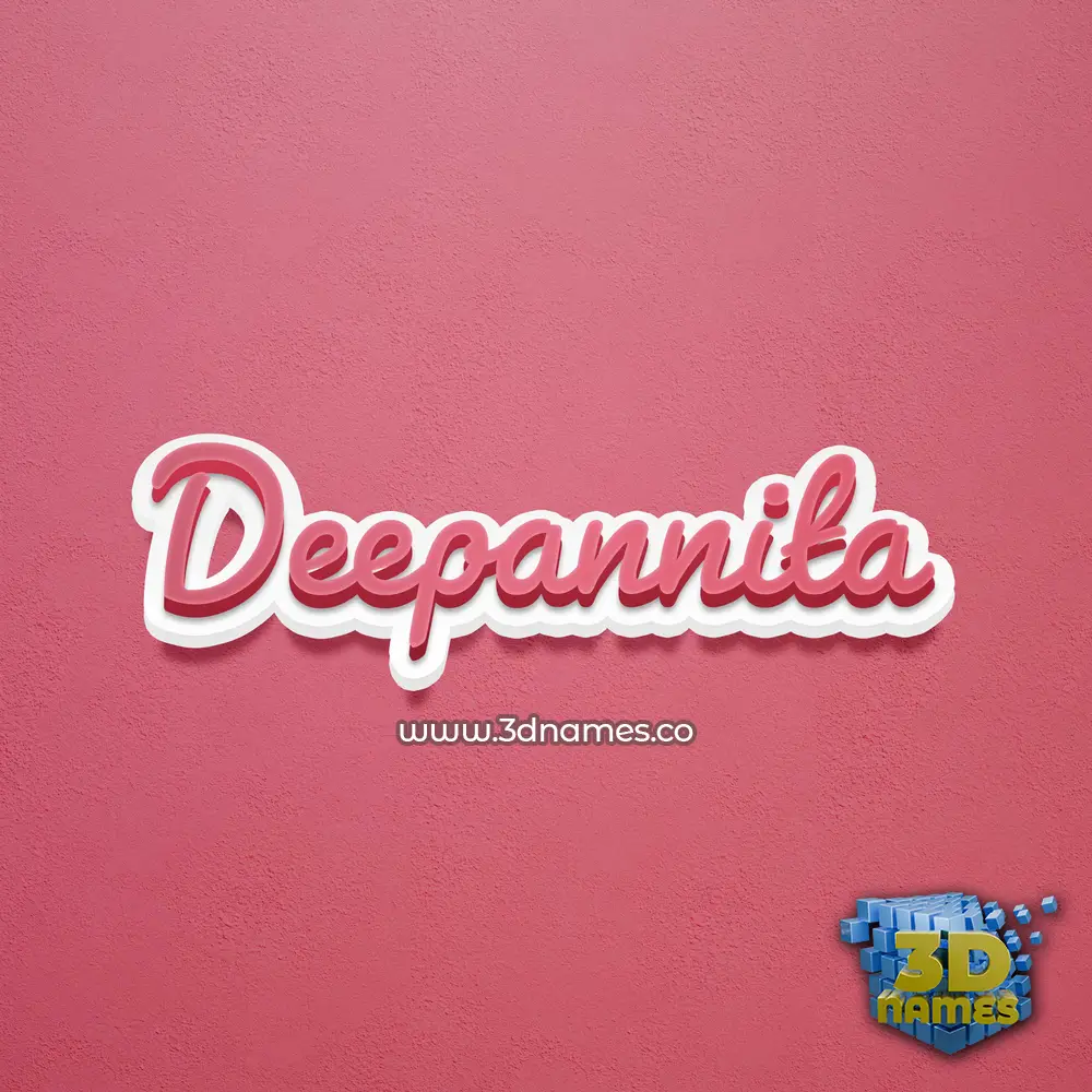 deepannita in Red Scribble style - 3D name wallpaper