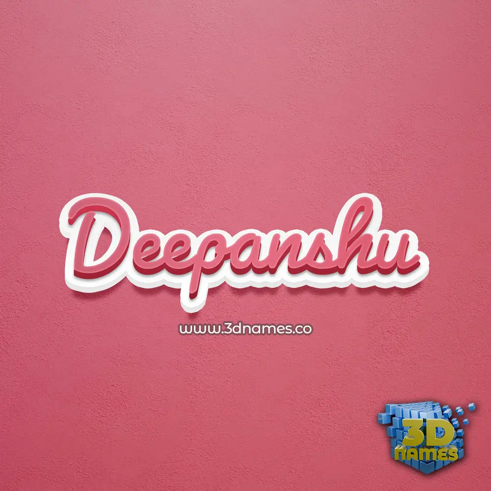 deepanshu in Red Scribble style - 3D name wallpaper