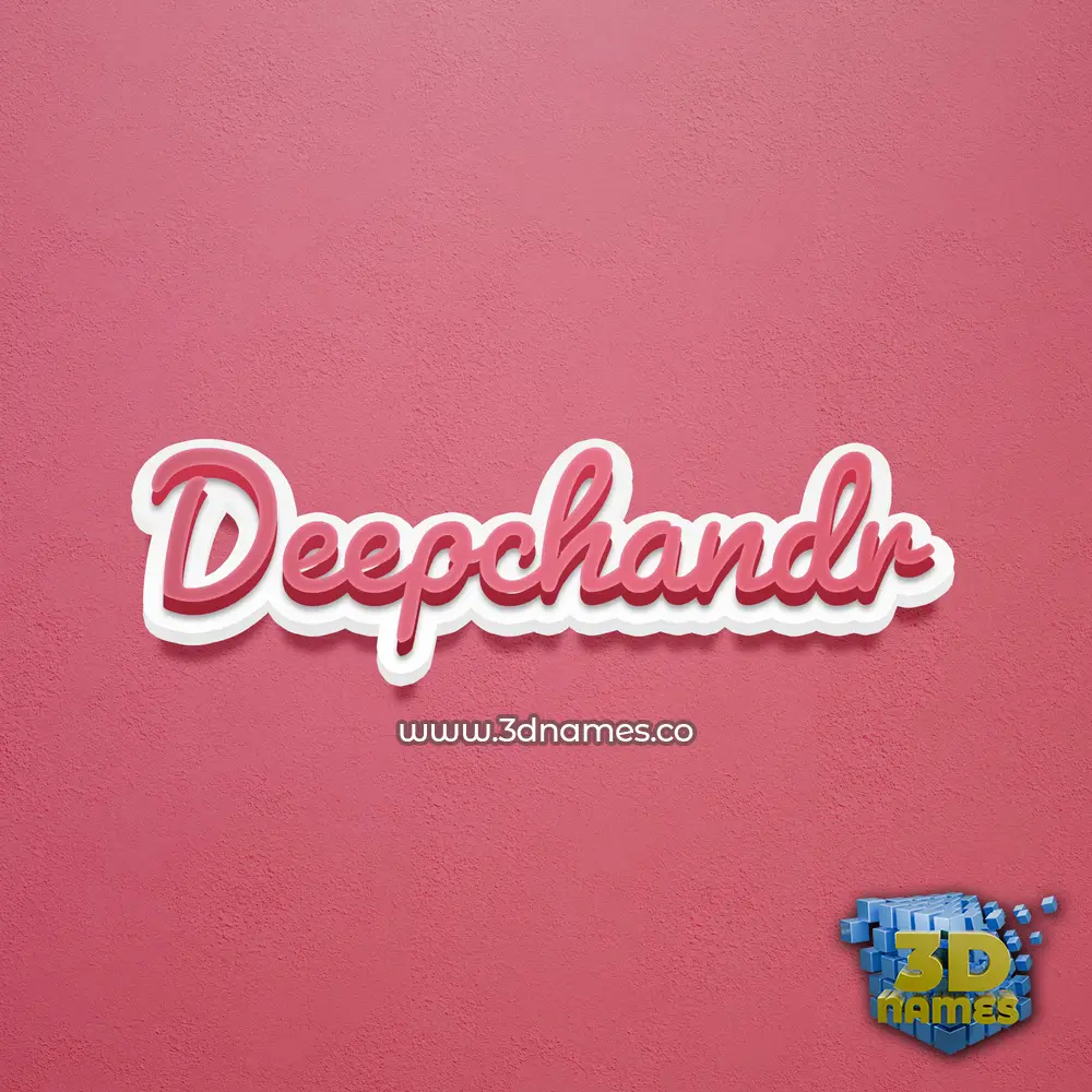 deepchandr in Red Scribble style - 3D name wallpaper