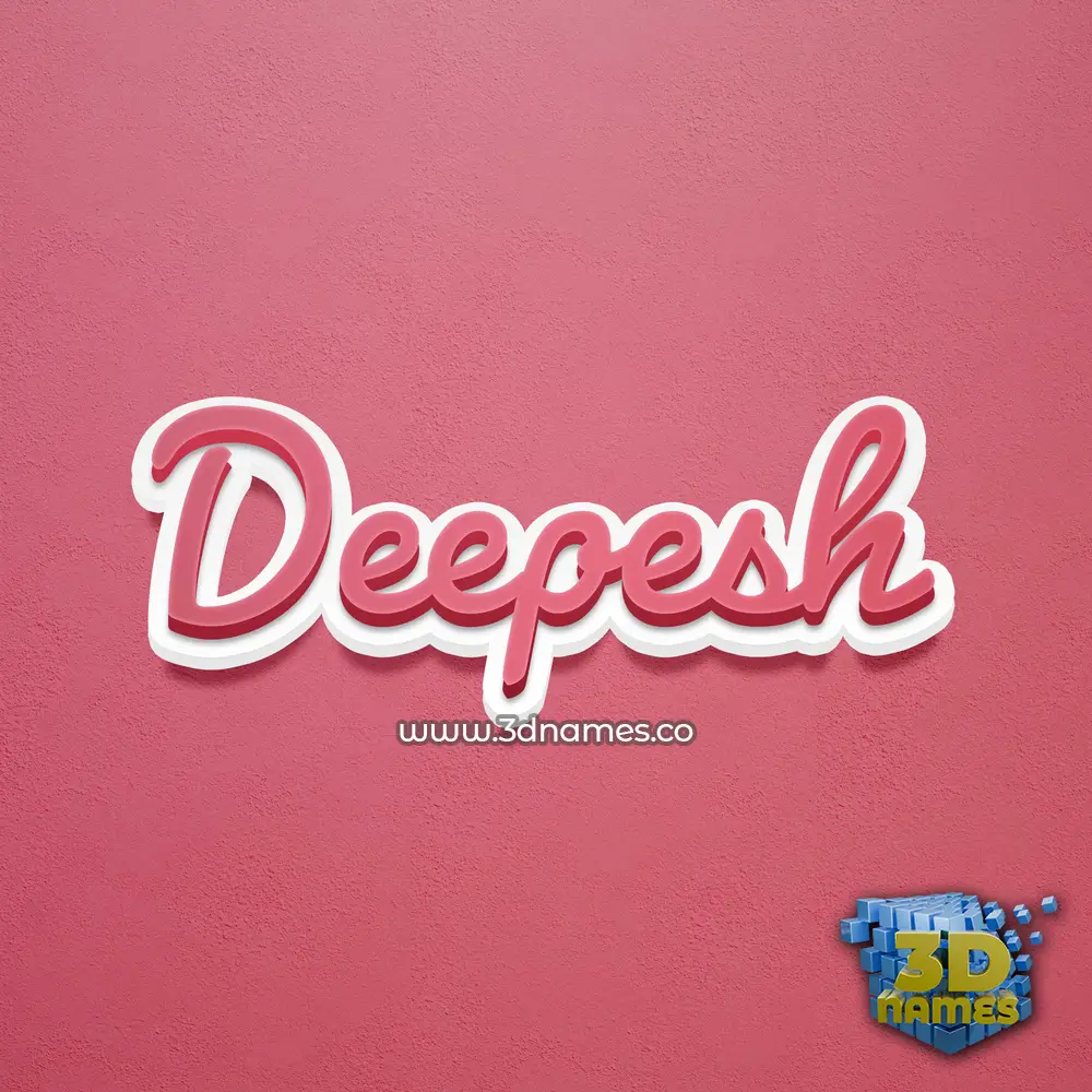 deepesh in Red Scribble style - 3D name wallpaper
