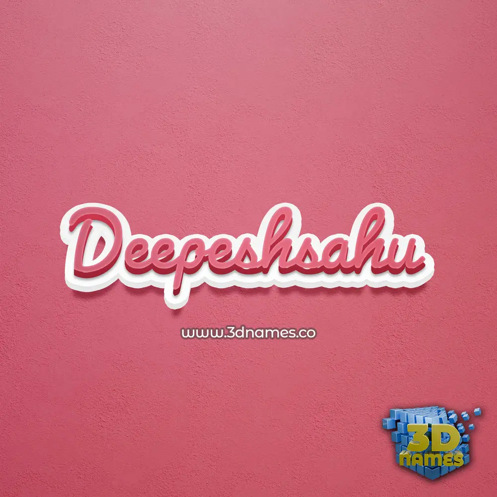 deepeshsahu in Red Scribble style - 3D name wallpaper