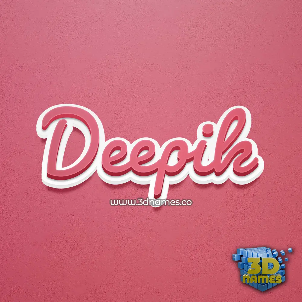 deepik in Red Scribble style - 3D name wallpaper