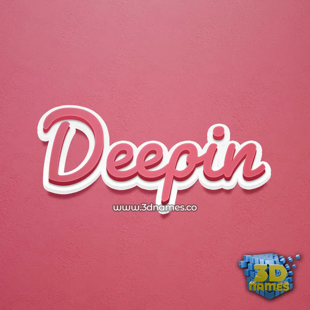 deepin in Red Scribble style - 3D name wallpaper