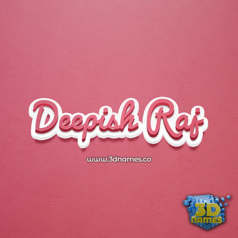 deepish raj in Red Scribble style - 3D name wallpaper