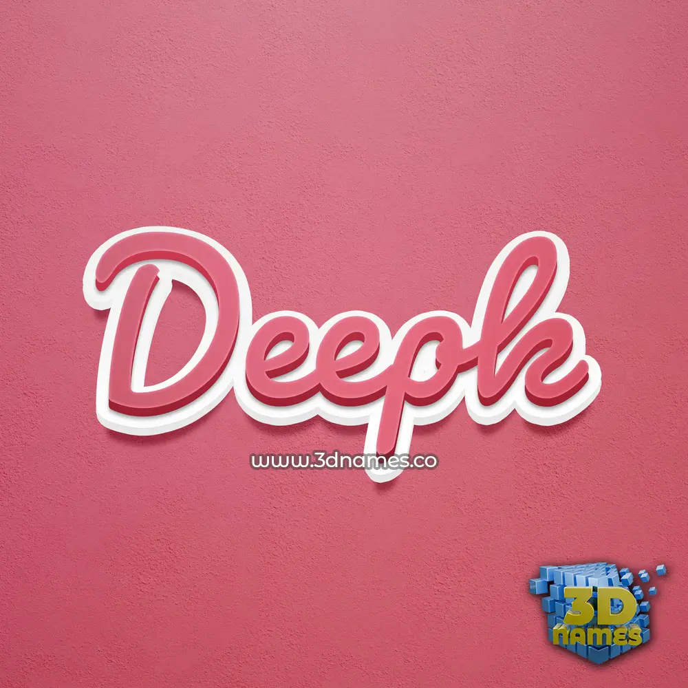 deepk in Red Scribble style - 3D name wallpaper