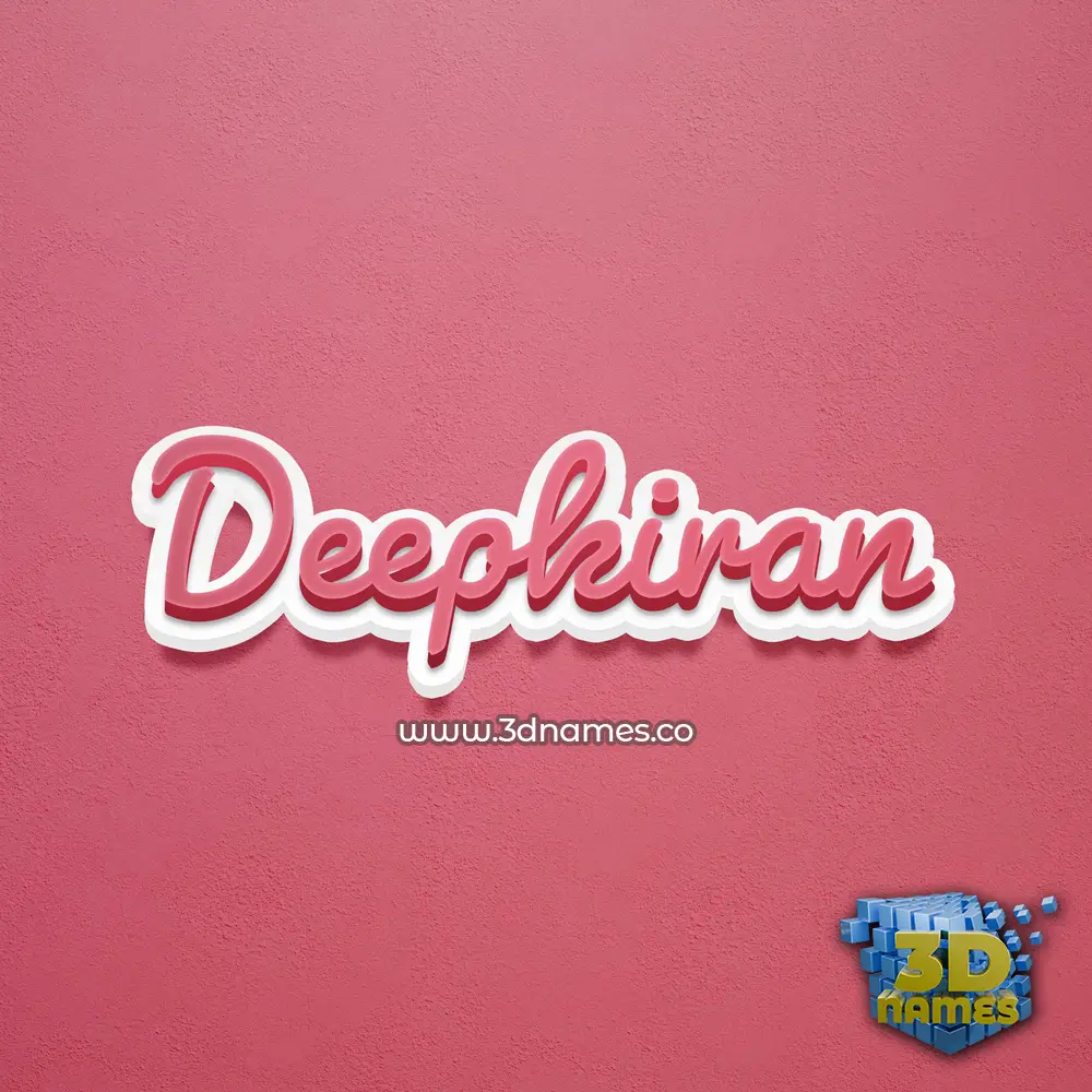 deepkiran in Red Scribble style - 3D name wallpaper