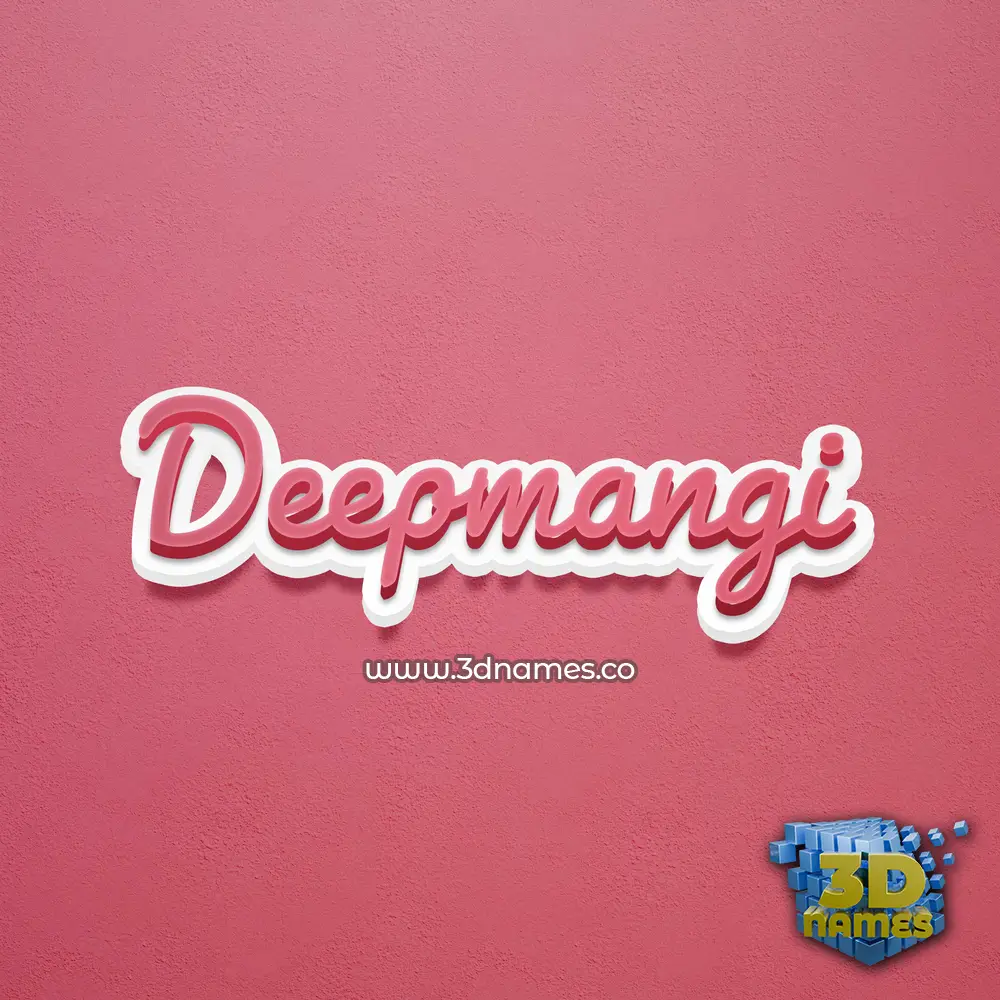 deepmangi in Red Scribble style - 3D name wallpaper