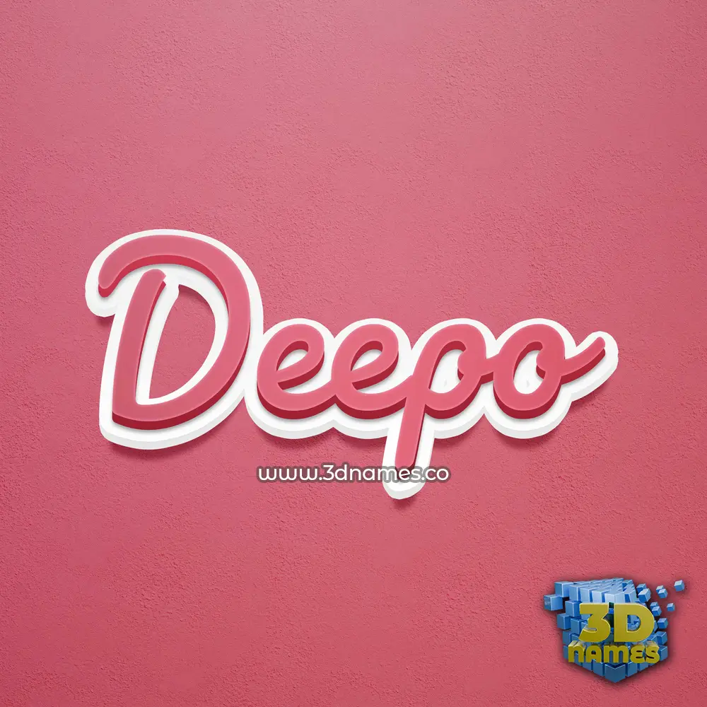 deepo in Red Scribble style - 3D name wallpaper