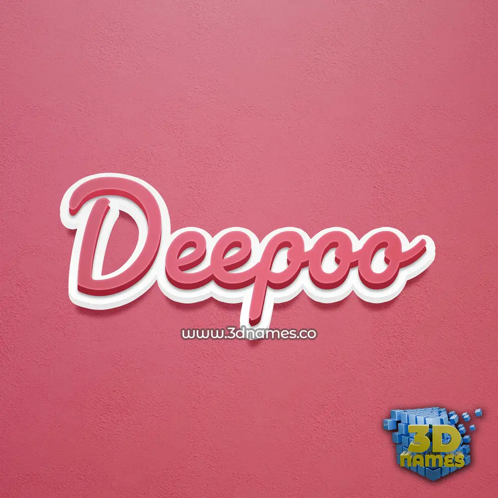 deepoo in Red Scribble style - 3D name wallpaper