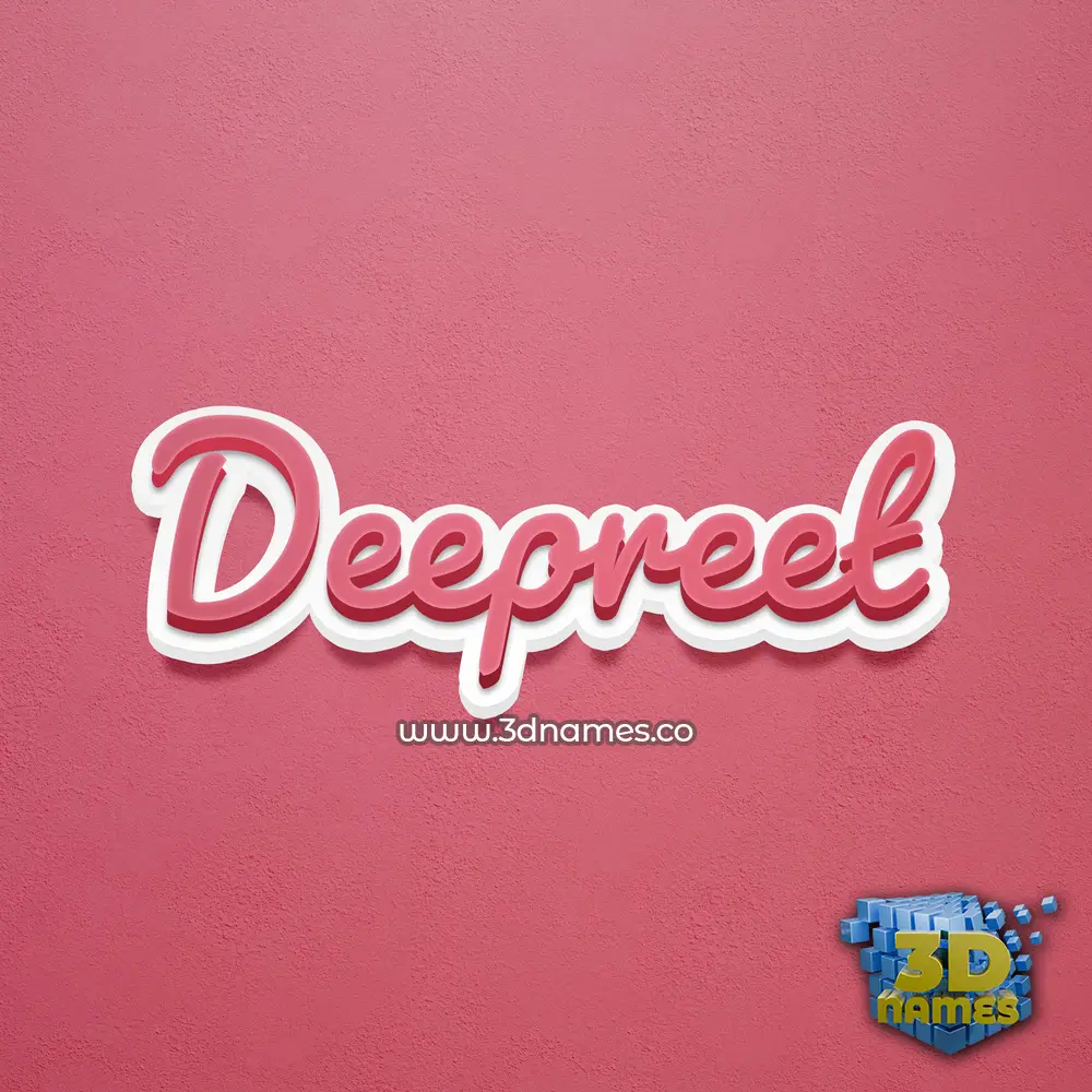 deepreet in Red Scribble style - 3D name wallpaper