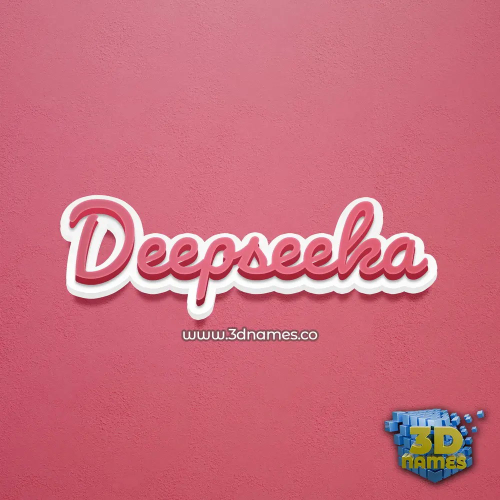 deepseeka in Red Scribble style - 3D name wallpaper