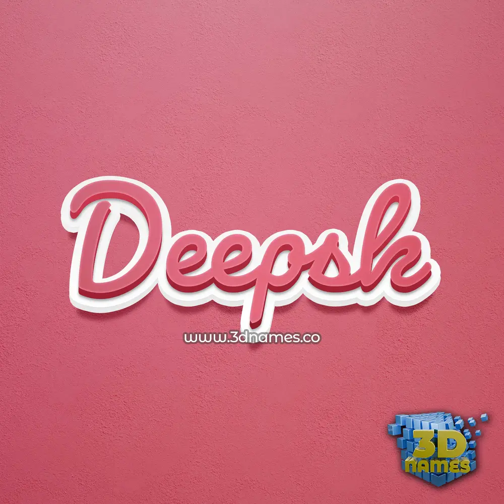 deepsk in Red Scribble style - 3D name wallpaper