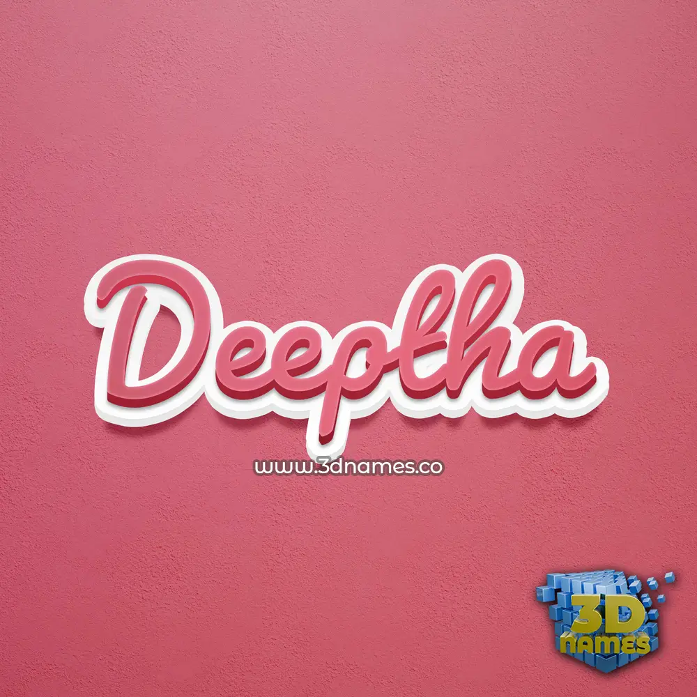 deeptha in Red Scribble style - 3D name wallpaper