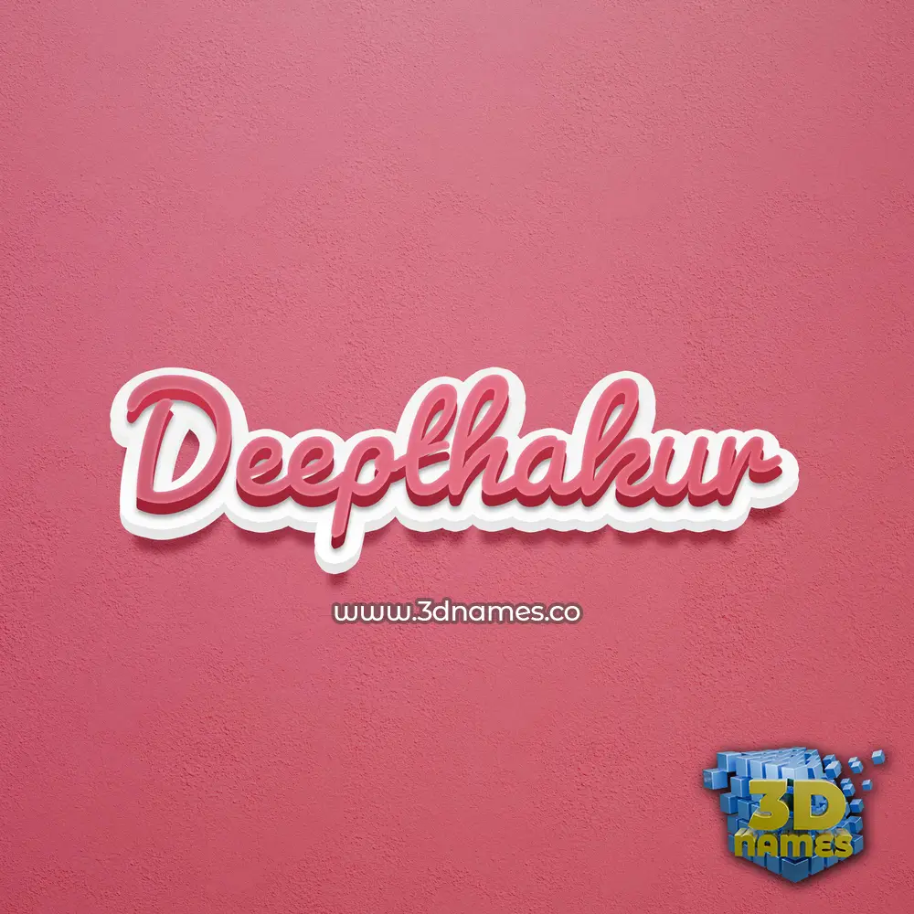 deepthakur in Red Scribble style - 3D name wallpaper