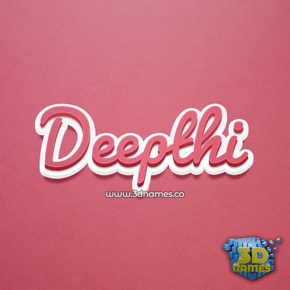 deepthi in Red Scribble style - 3D name wallpaper