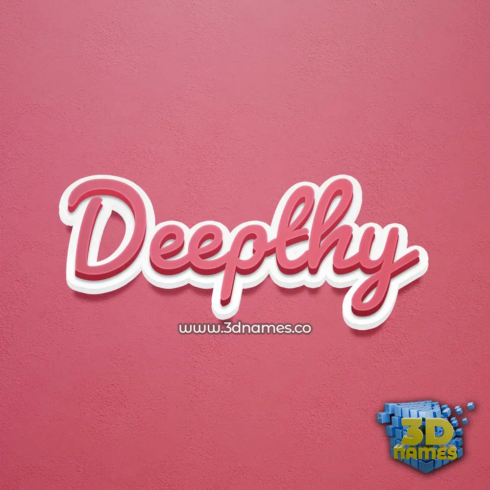 deepthy in Red Scribble style - 3D name wallpaper