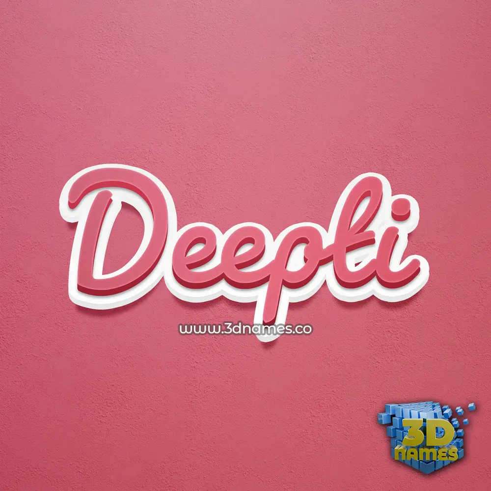 deepti in Red Scribble style - 3D name wallpaper