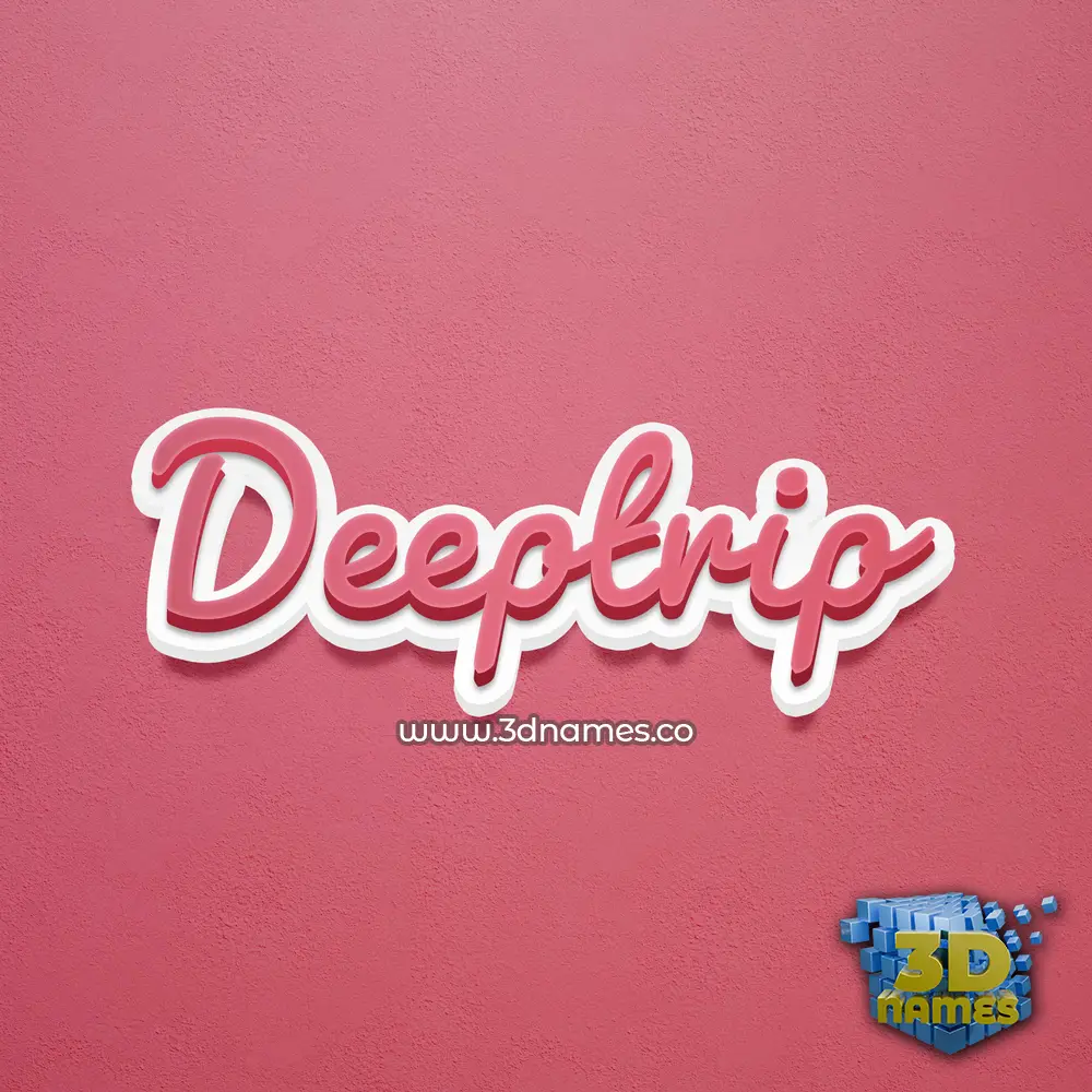 deeptrip in Red Scribble style - 3D name wallpaper