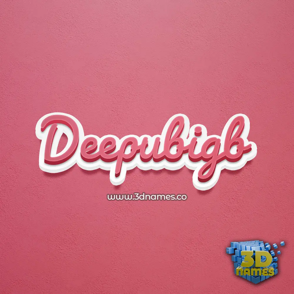 deepubigb in Red Scribble style - 3D name wallpaper