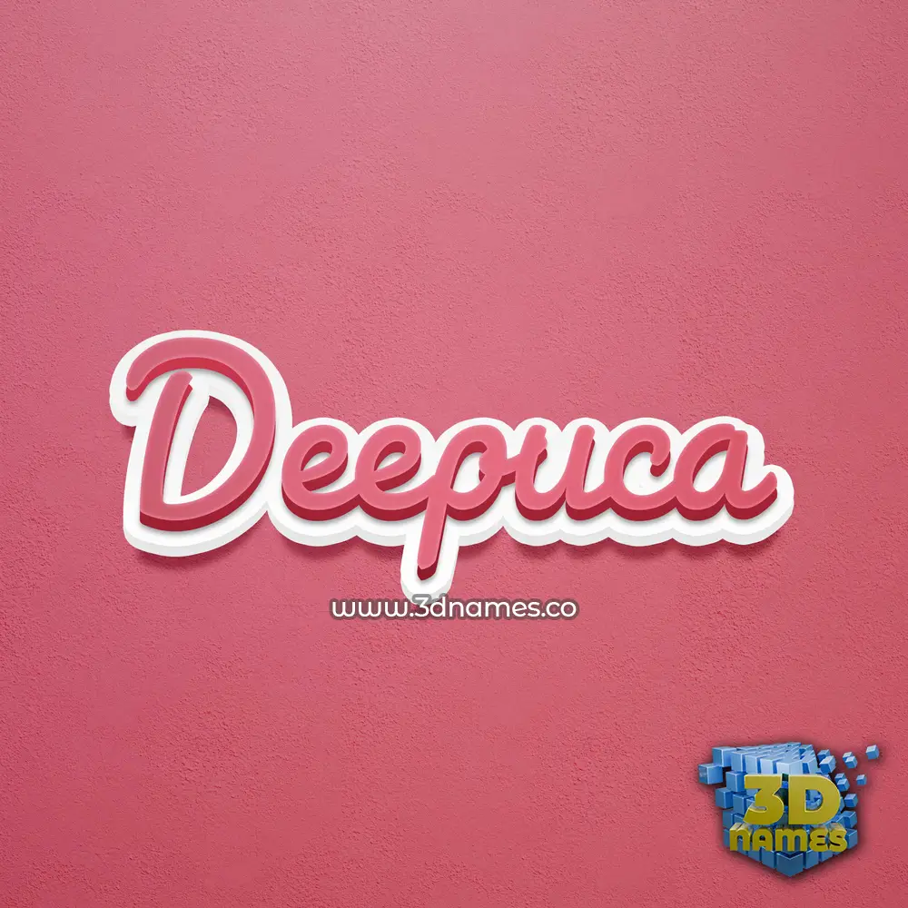 deepuca in Red Scribble style - 3D name wallpaper