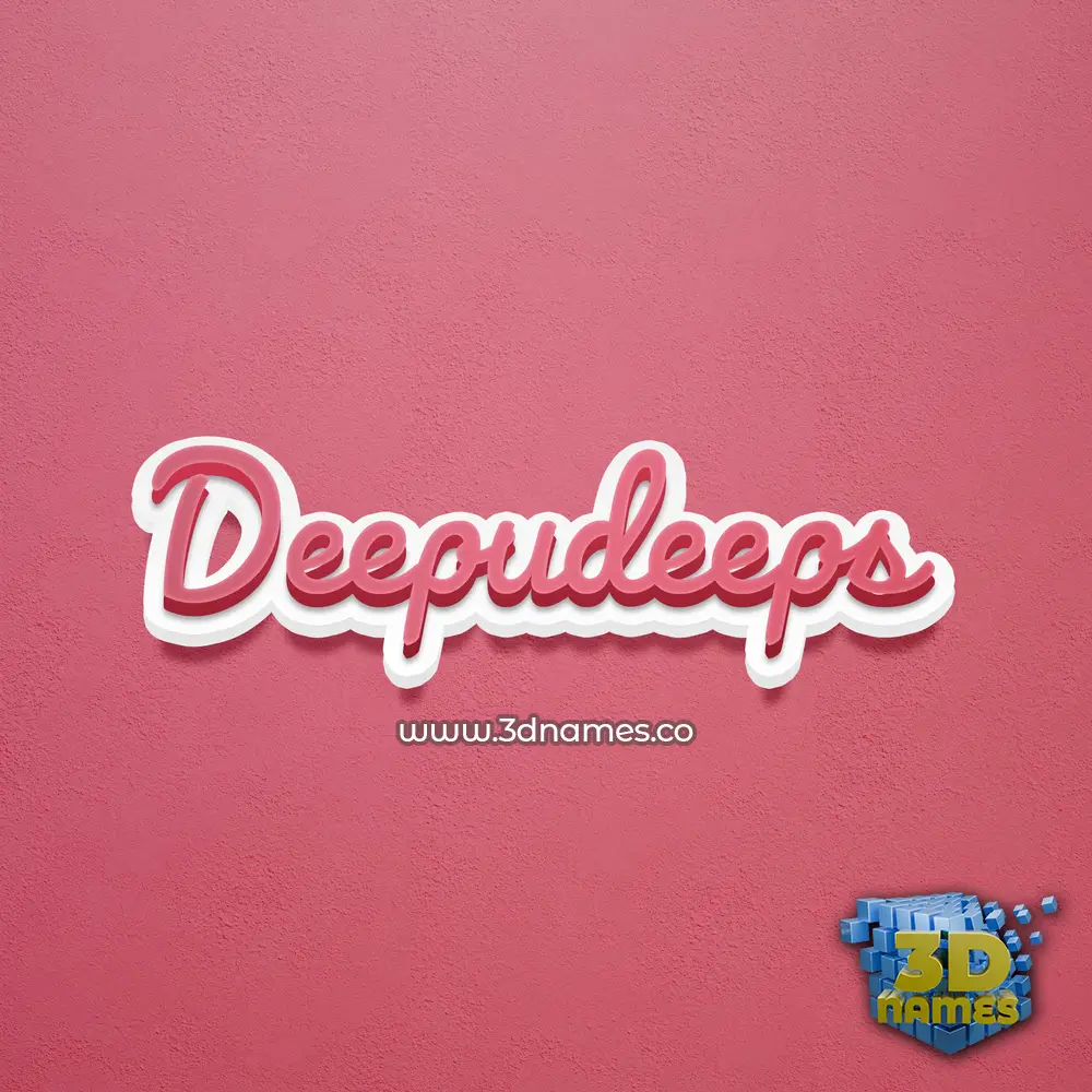 deepudeeps in Red Scribble style - 3D name wallpaper