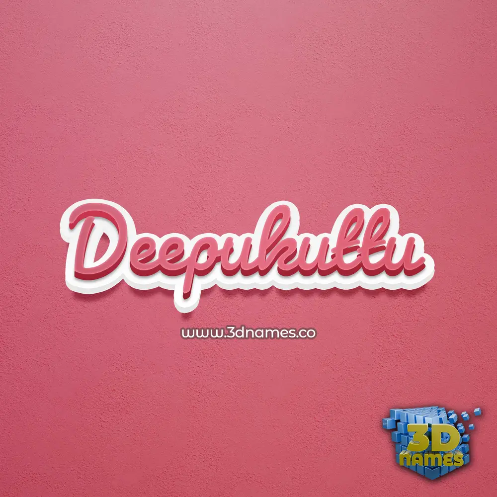 deepukuttu in Red Scribble style - 3D name wallpaper