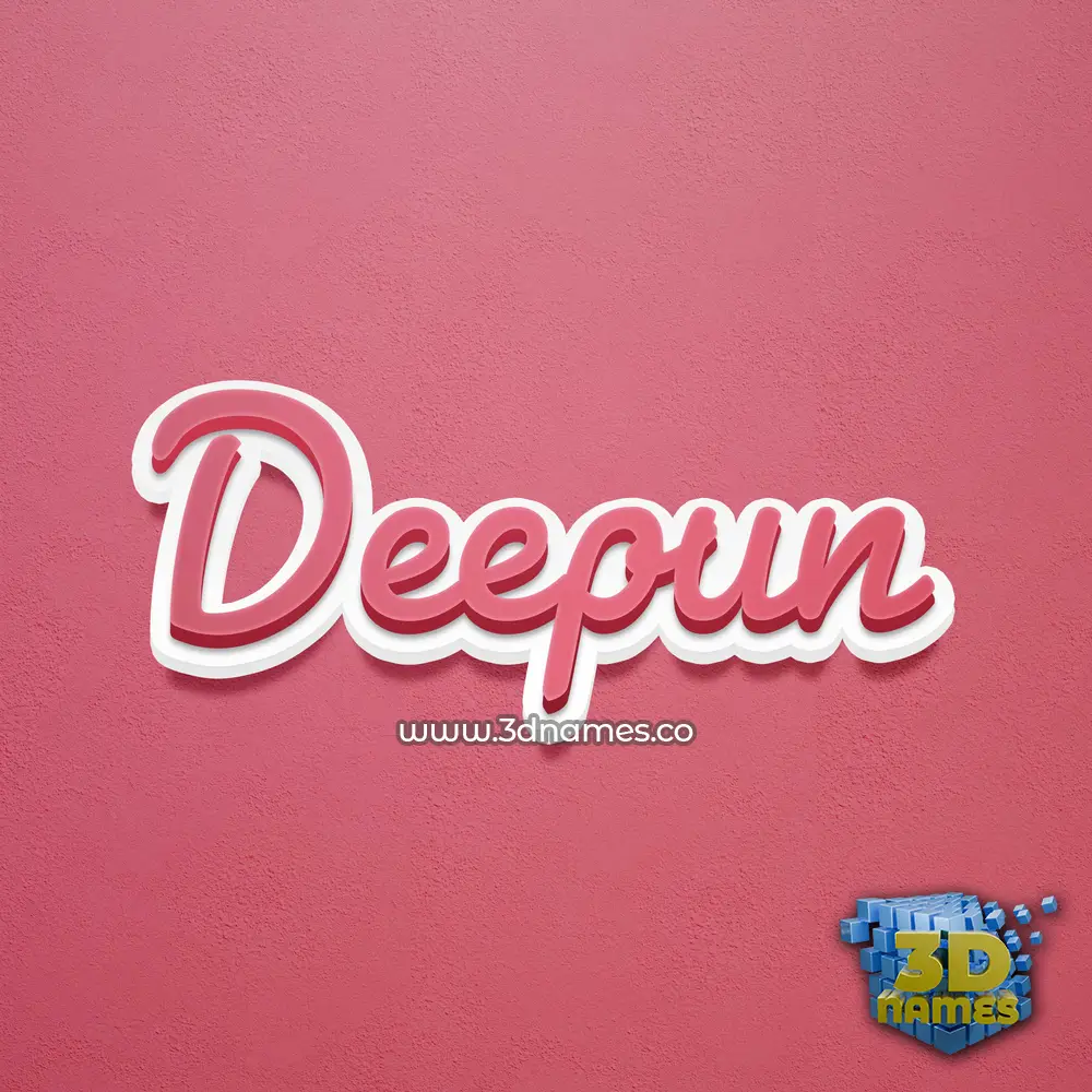deepun in Red Scribble style - 3D name wallpaper