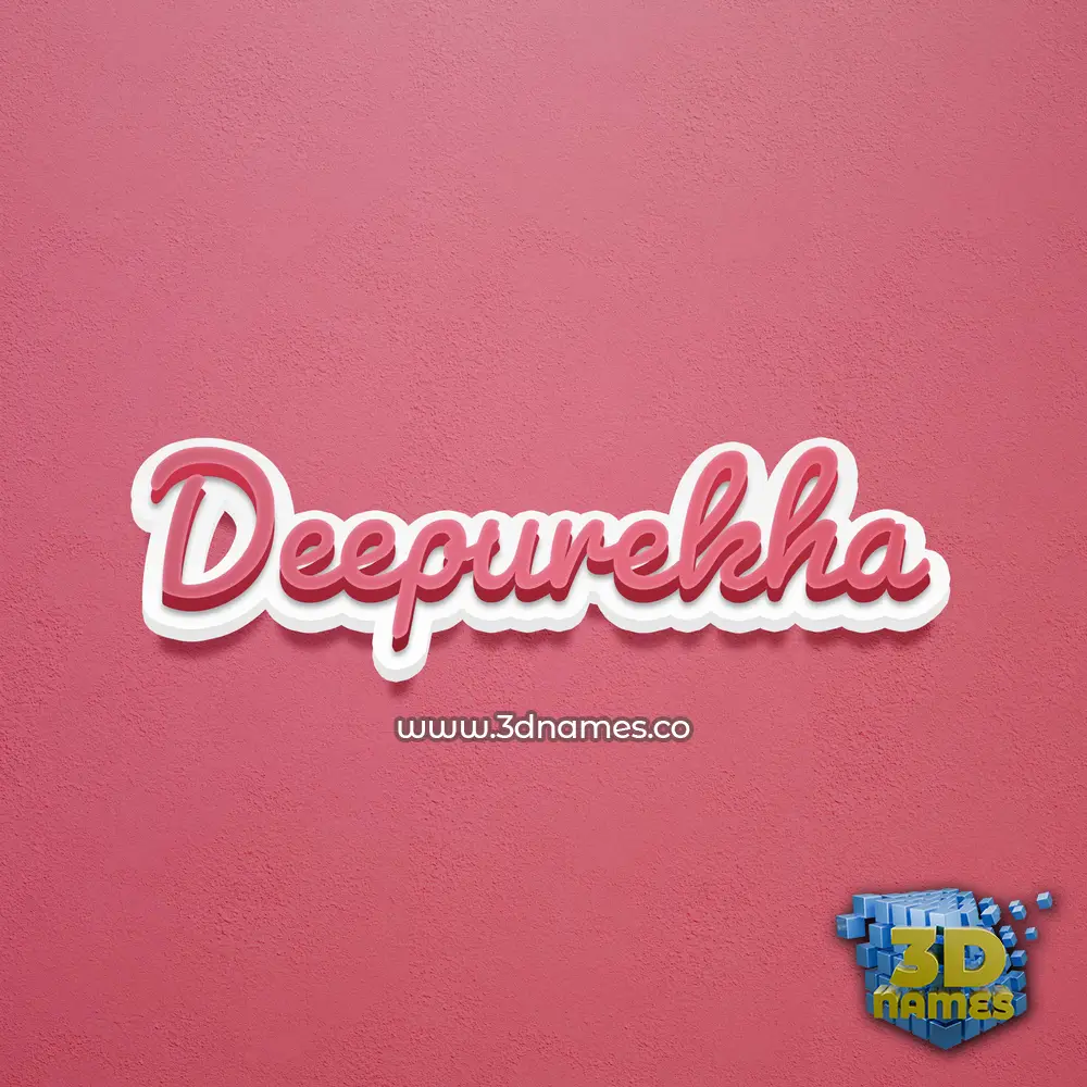 deepurekha in Red Scribble style - 3D name wallpaper