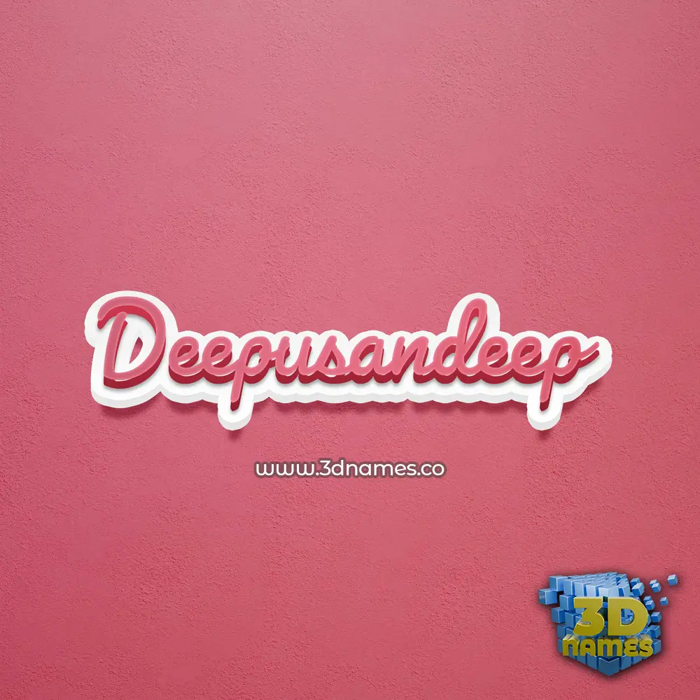 deepusandeep in Red Scribble style - 3D name wallpaper