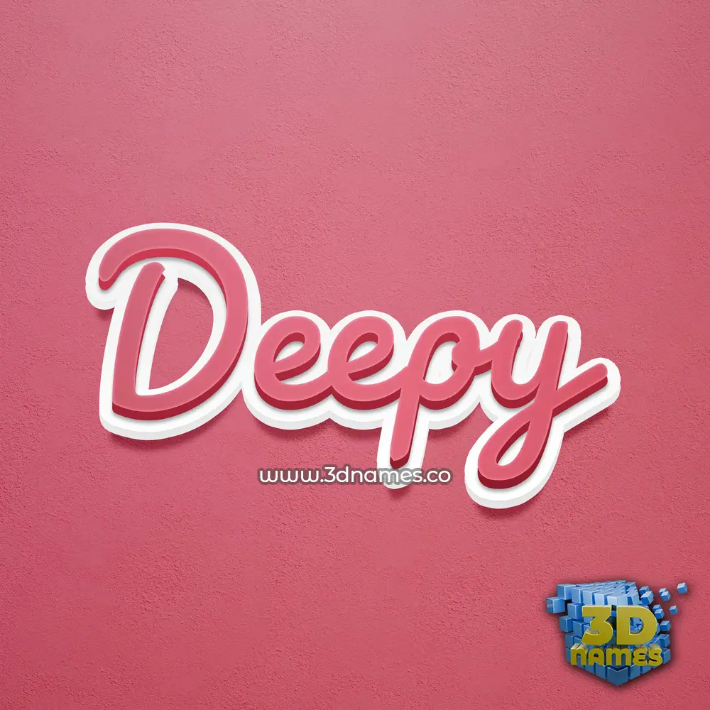 deepy in Red Scribble style - 3D name wallpaper