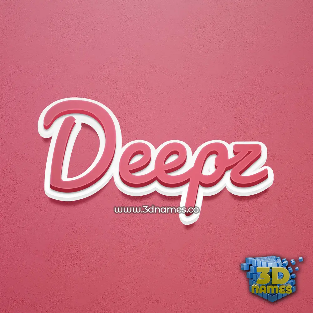 deepz in Red Scribble style - 3D name wallpaper