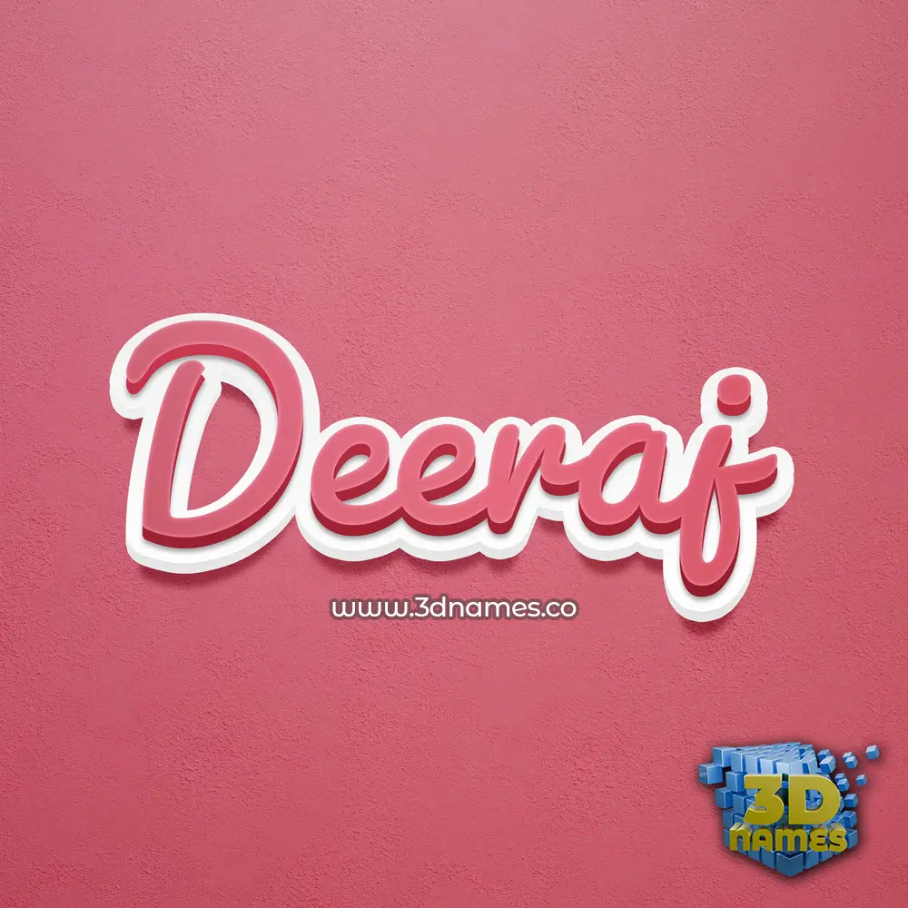 deeraj in Red Scribble style - 3D name wallpaper