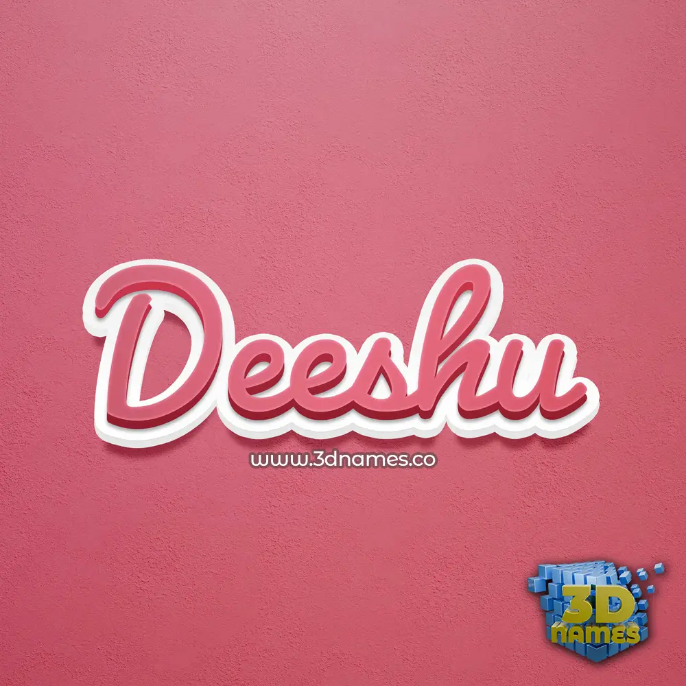 deeshu in Red Scribble style - 3D name wallpaper