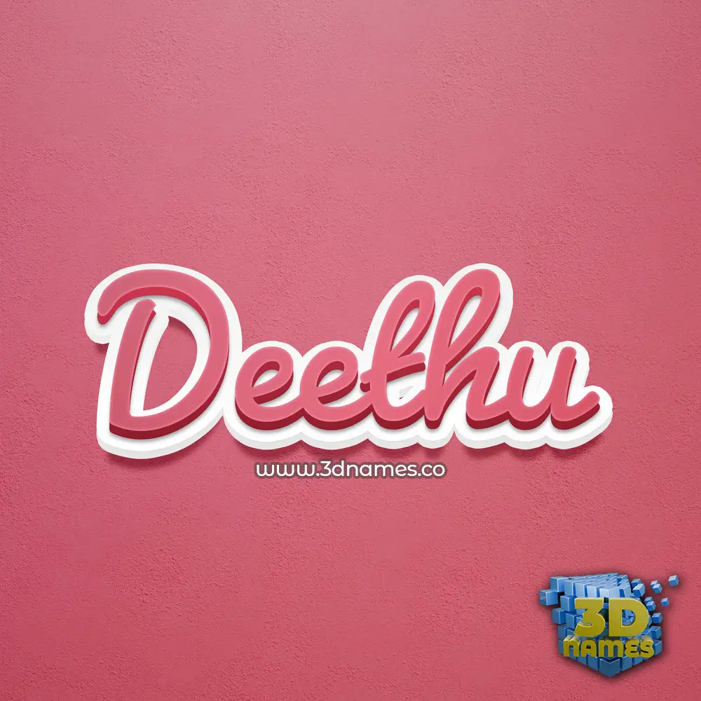 deethu in Red Scribble style - 3D name wallpaper