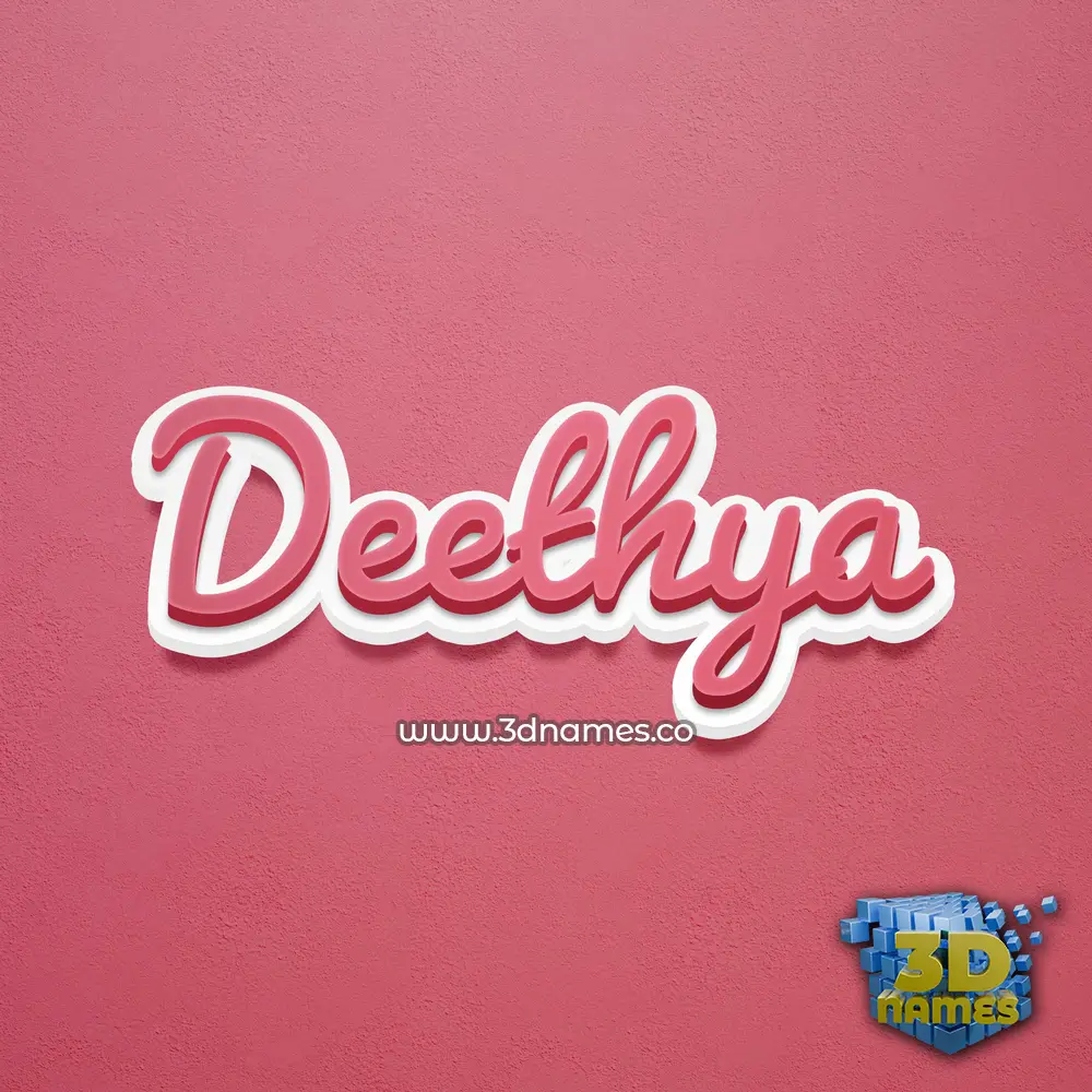 deethya in Red Scribble style - 3D name wallpaper