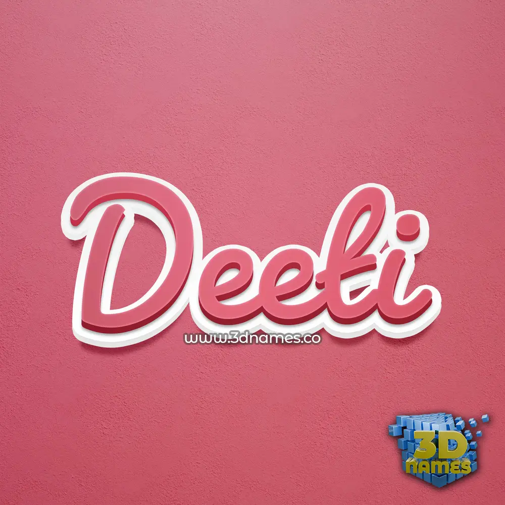 deeti in Red Scribble style - 3D name wallpaper