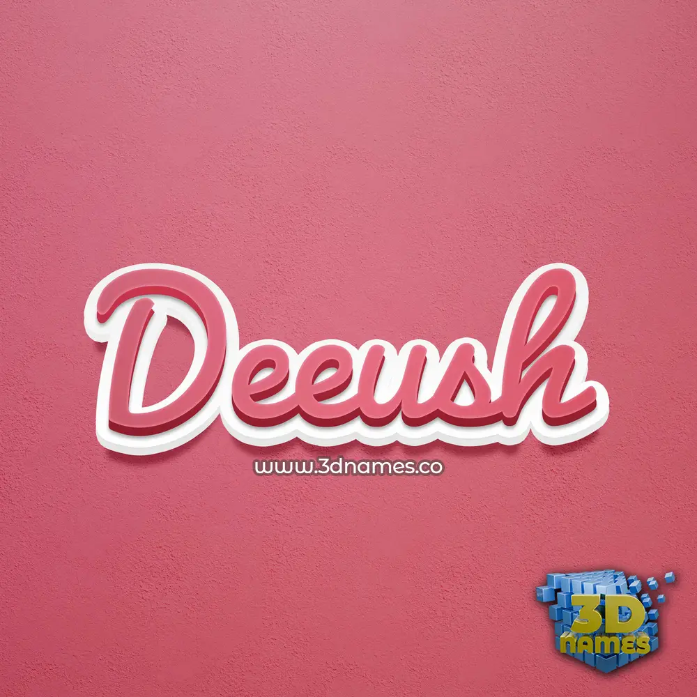 deeush in Red Scribble style - 3D name wallpaper