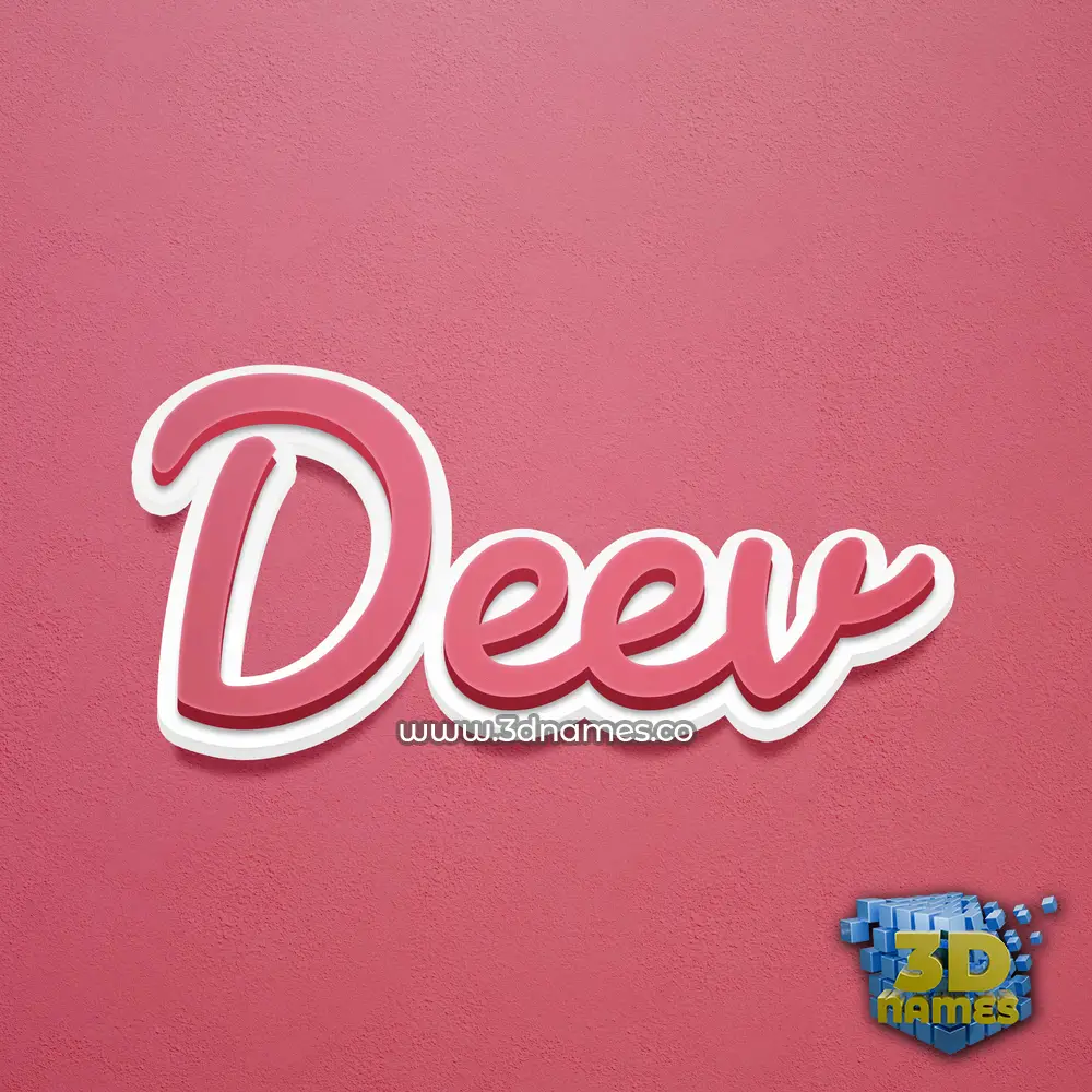 deev in Red Scribble style - 3D name wallpaper