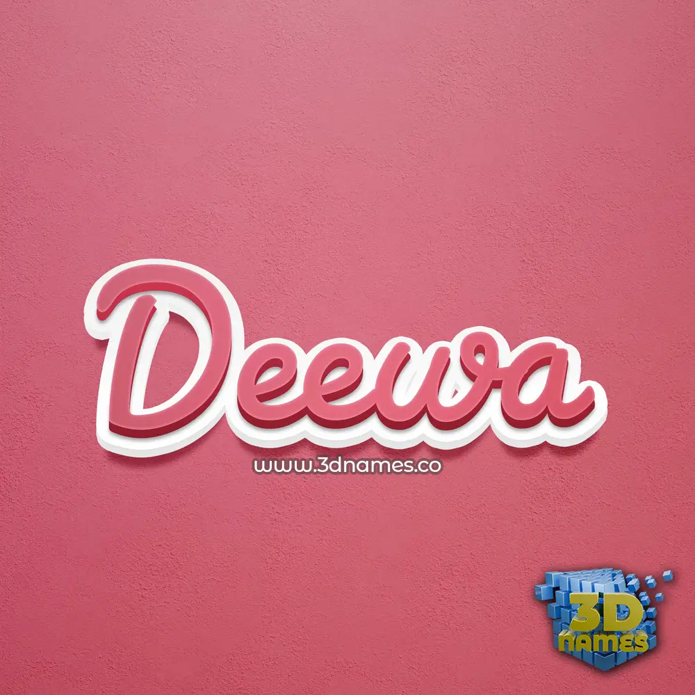 deewa in Red Scribble style - 3D name wallpaper